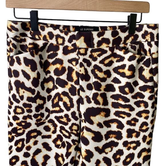 Le Superbe Cathouse High Waist Flare Ankle Pants Stretchy Animal Leopard Print - Picture 4 of 16